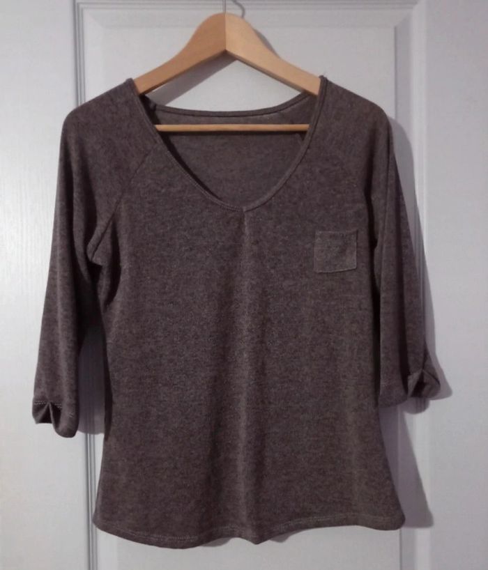 Pull marron gris chiné 36/38 - photo numéro 2
