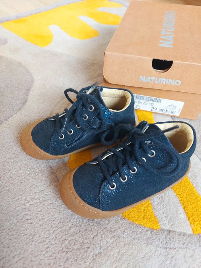 Naturino Cocoon ZIP bleu paillettes 23