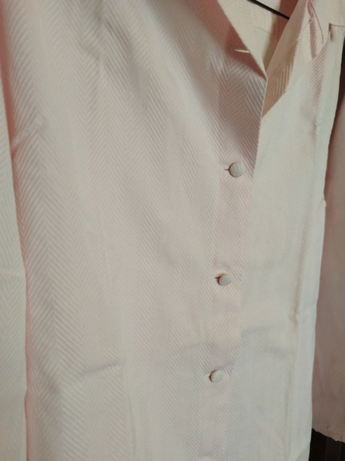 Chemise rose pâle rayures vintage XL/42 y2k - photo numéro 5