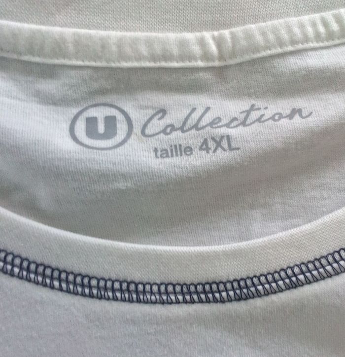 T-shirt manches courtes marque U collection taille XXXXL/4XL couleur blanc à motif pour homme - photo numéro 4