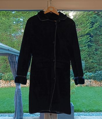 Manteau long cuir femme