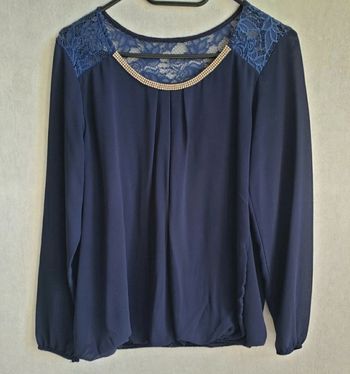 Chemisier bleu marine avec strass