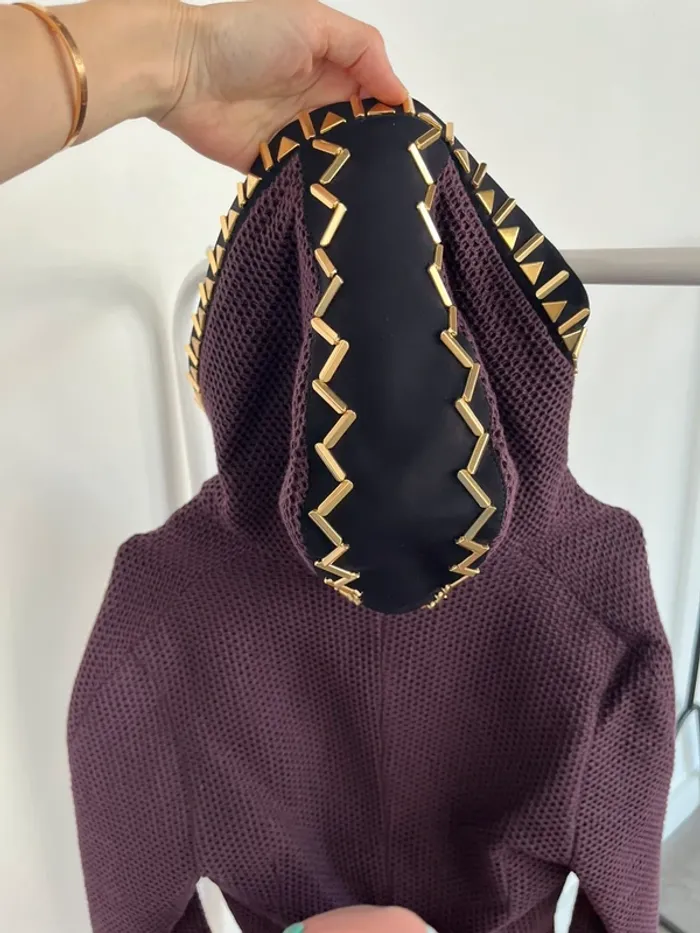 Gilet veste blouson à capuche violet aubergine Alfredo Villalba - photo numéro 5