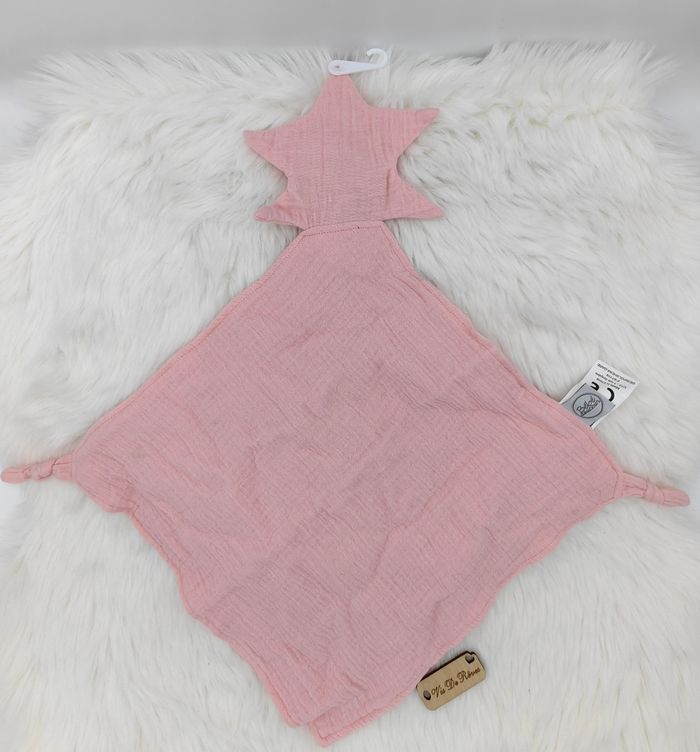 Doudou plat Lange Étoiles Rose Bébé Douceur - photo numéro 3
