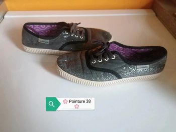 🌸Basket basses grises brillantes Pointure 38 "Victoria" 🌸