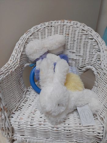 Doudou et compagnie  - lot de 2 mini doudous et hochet lapin