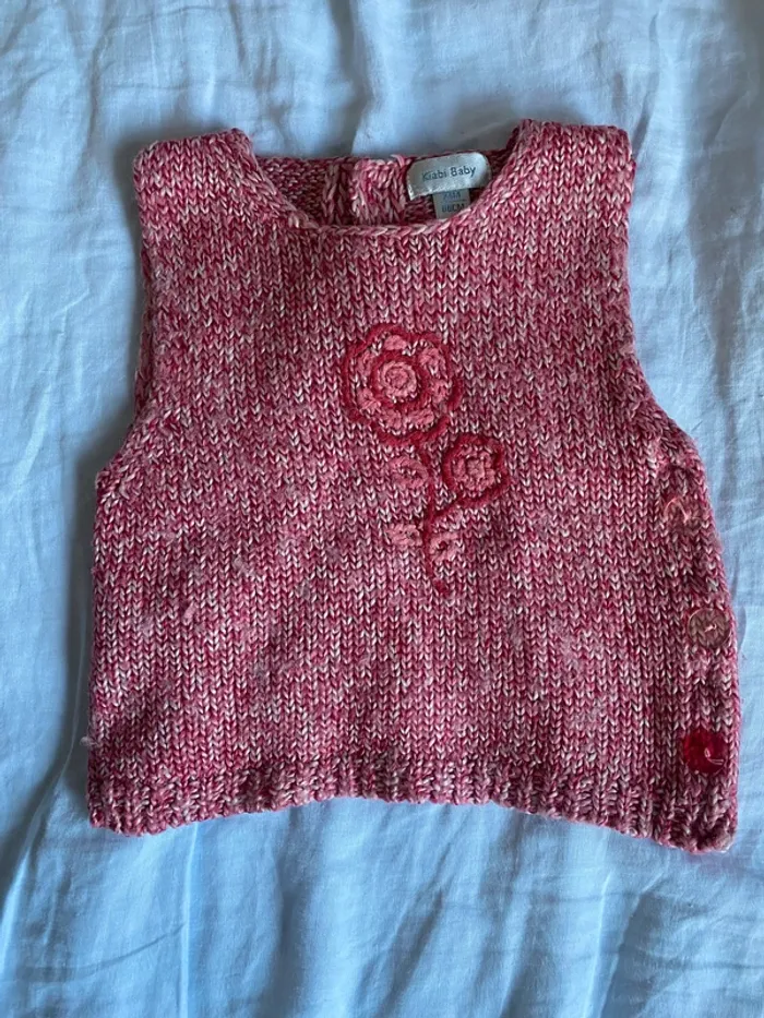 Pull sans manches rose 24 mois Kiabi