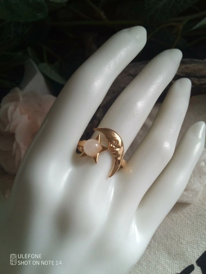 Bague lune et pierre de lune - photo numéro 2