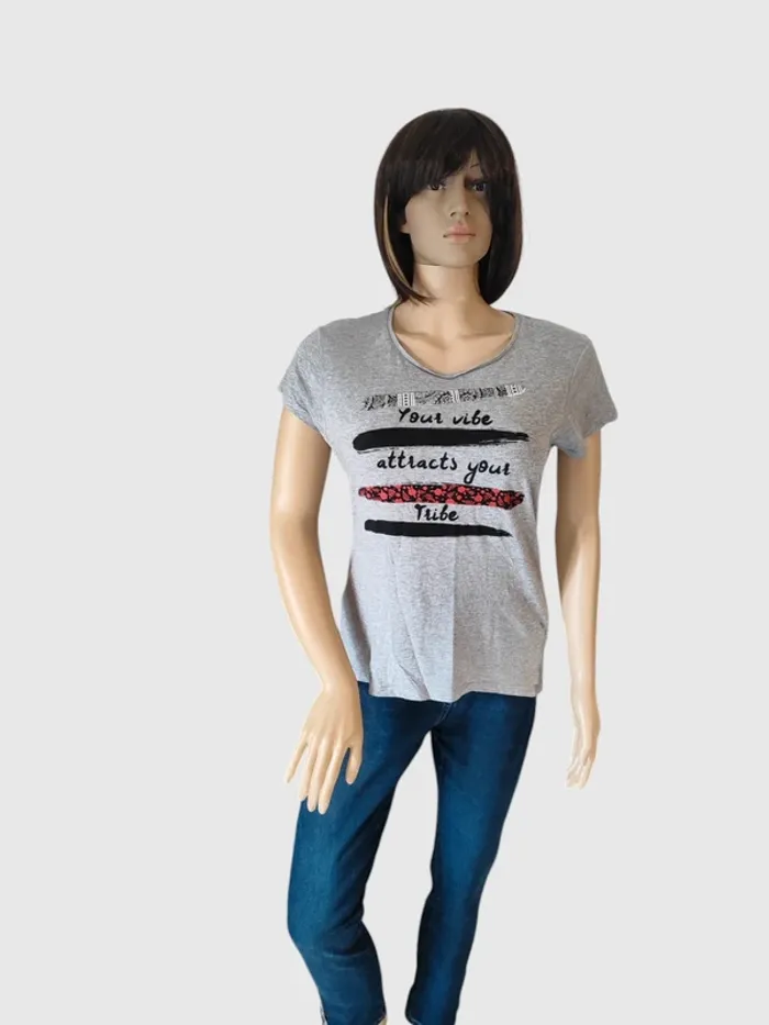 T-shirt Atmosphere Gris, Taille 44 - Message Inspirant ! - photo numéro 2
