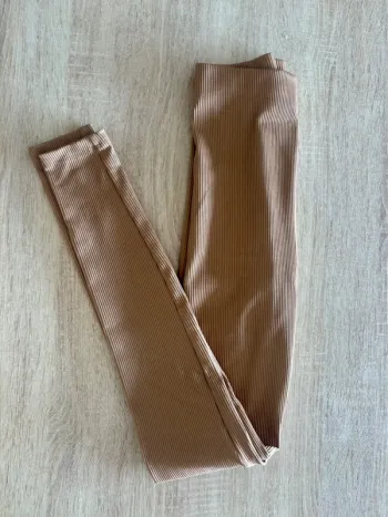 Legging côtelé beige