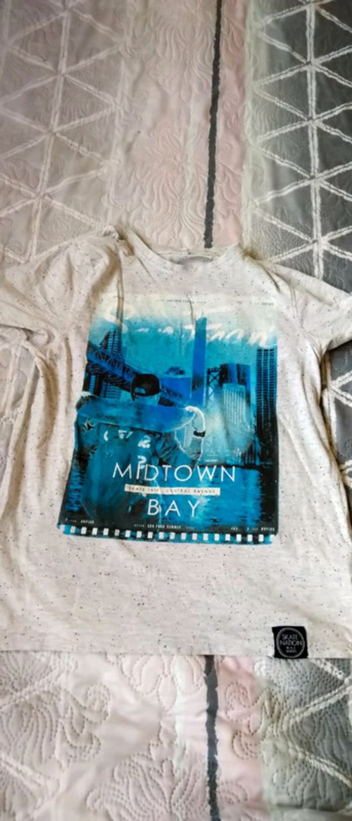 Tee-shirt thème skate board gris garçon 12 ans C&A - photo numéro 3