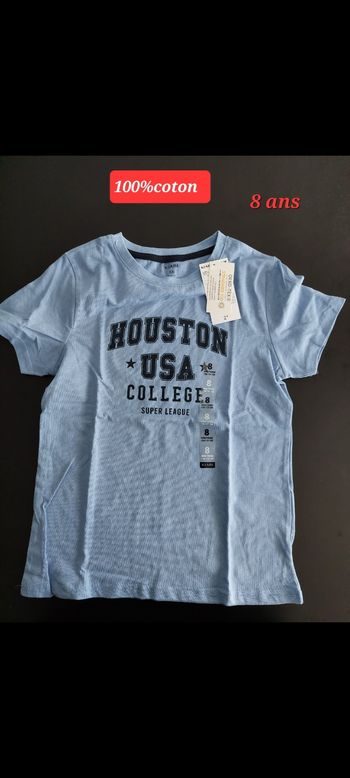 T-shirt Houston USA garçon 8ans