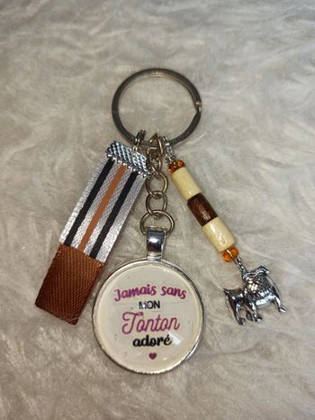 Porte clé tonton " Jamais sans mon tonton adoré "