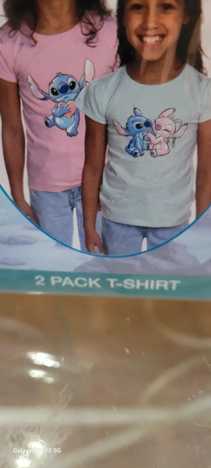 Lot 2 t-shirt fillette Lilo et Stitch Disney - photo numéro 3