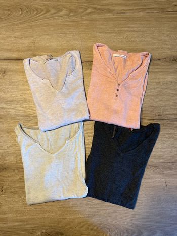 Pull col V, pull fin, camaïeu, femme taille XS