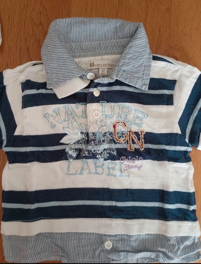 Lot 1 chemise, 1 t-shirt et 1 polo taille 1 an en très bon état - photo numéro 4