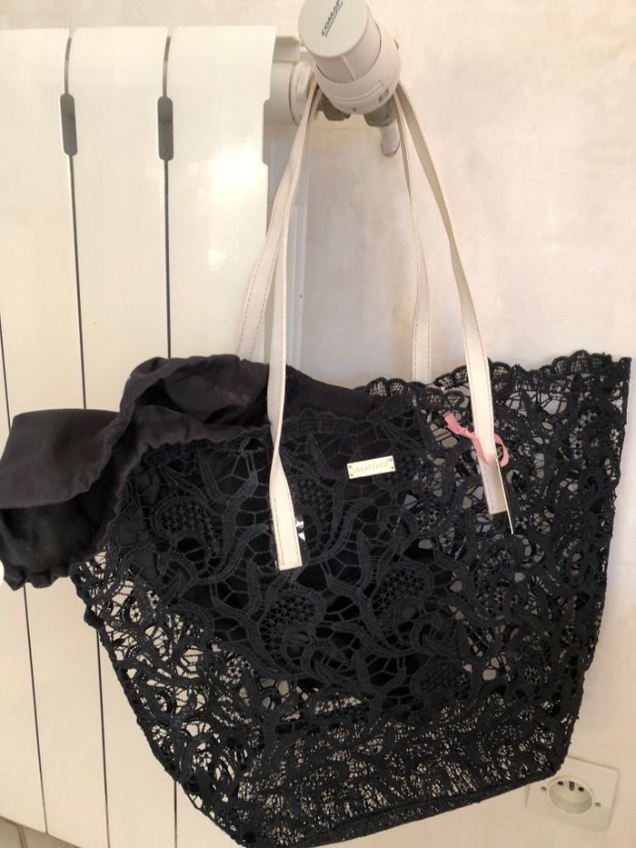 Cabas en dentelle neuf noir - photo numéro 3