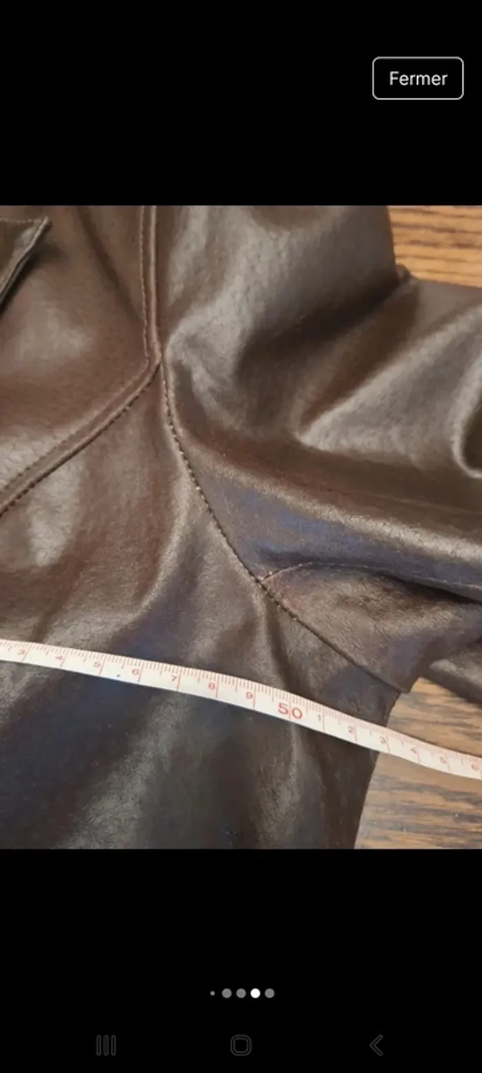 Veste Blazer en cuir Marron Etam fr 44 be 42 - photo numéro 19