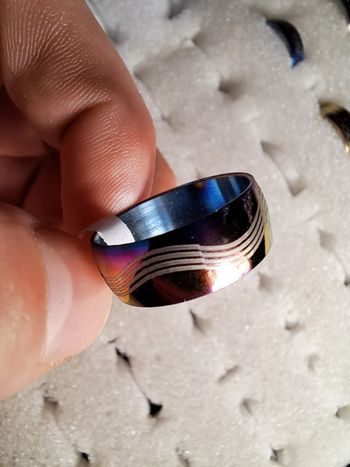 Bague acier inoxydable motifs