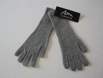 Gants longs en lainage gris Ann Christine neufs pour Femme