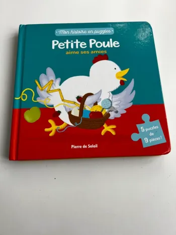 Mon histoire en puzzle petite poule aime des amies