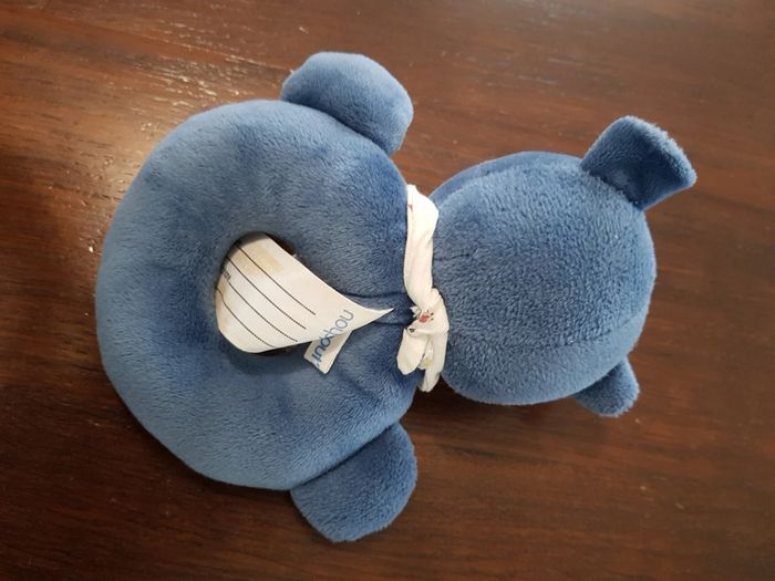 Hochet peluche ours bleu - photo numéro 3