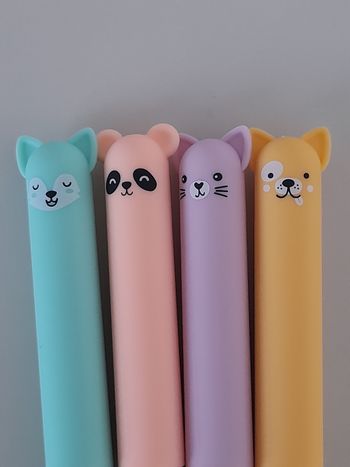 Stylos gel effaçables kawaii animaux
