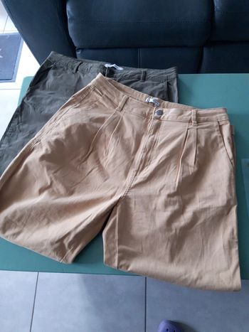 2 pantalons toile 44 homme