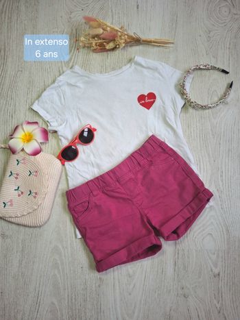 Short rose magenta fille Sergent In extenso – 6 ans