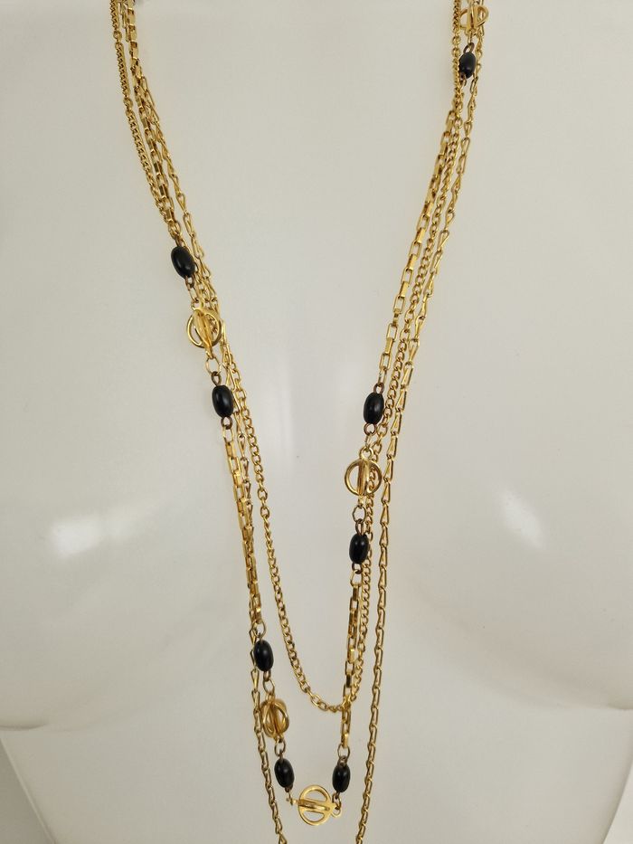 Collier  multi rang long doré - photo numéro 3