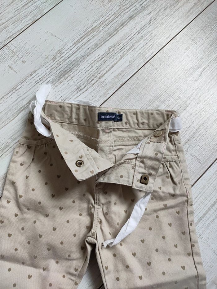 Pantalon beige pois et coeur - photo numéro 3