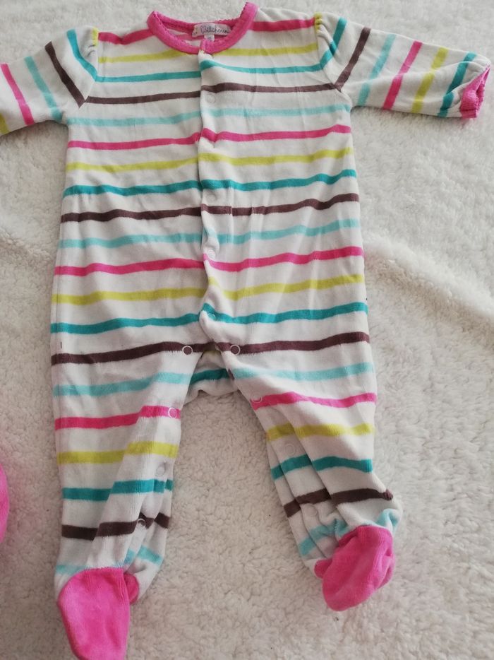 Pyjama une pièce fille à rayures Kitchoun 6 mois
