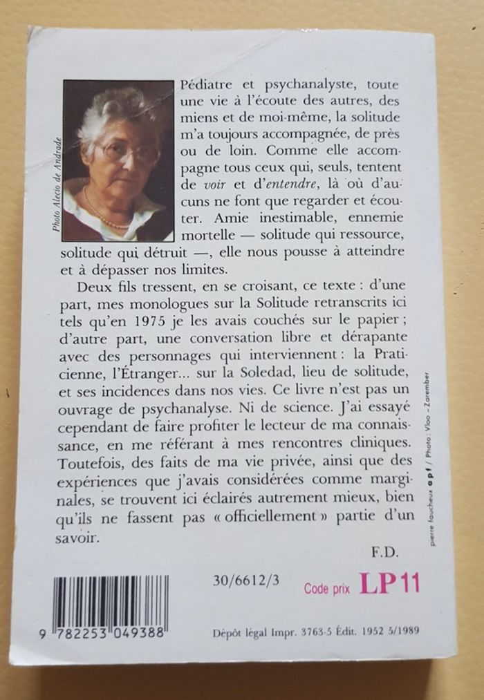 Livre Françoise Dolto  "Solitude" - photo numéro 3