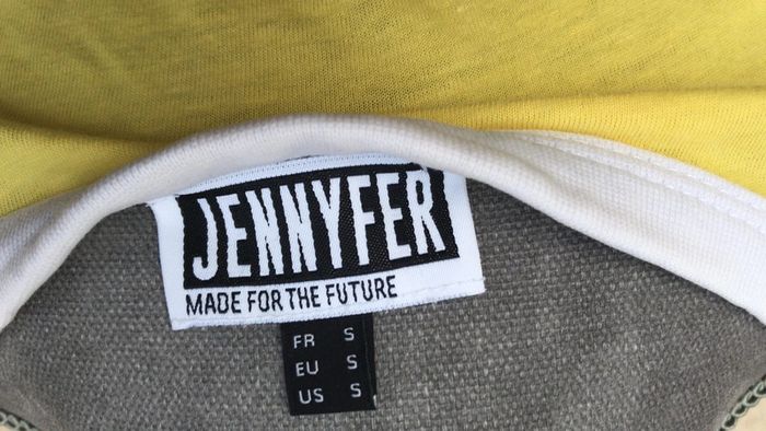 Jennyfer t shirt jaune et blanc taille S - photo numéro 5