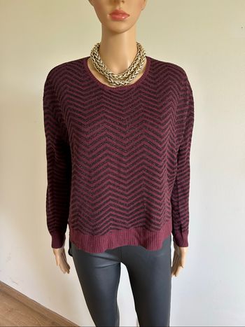 Pull bordeaux et noir pailleté Le Temps des Cerises taille M jamais porté