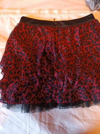 Jupe léopard rouge et noire Morgan
