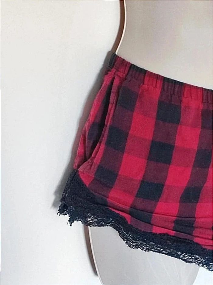 Short pyjama carreaux rouge noir / Undiz - 36/S - photo numéro 3