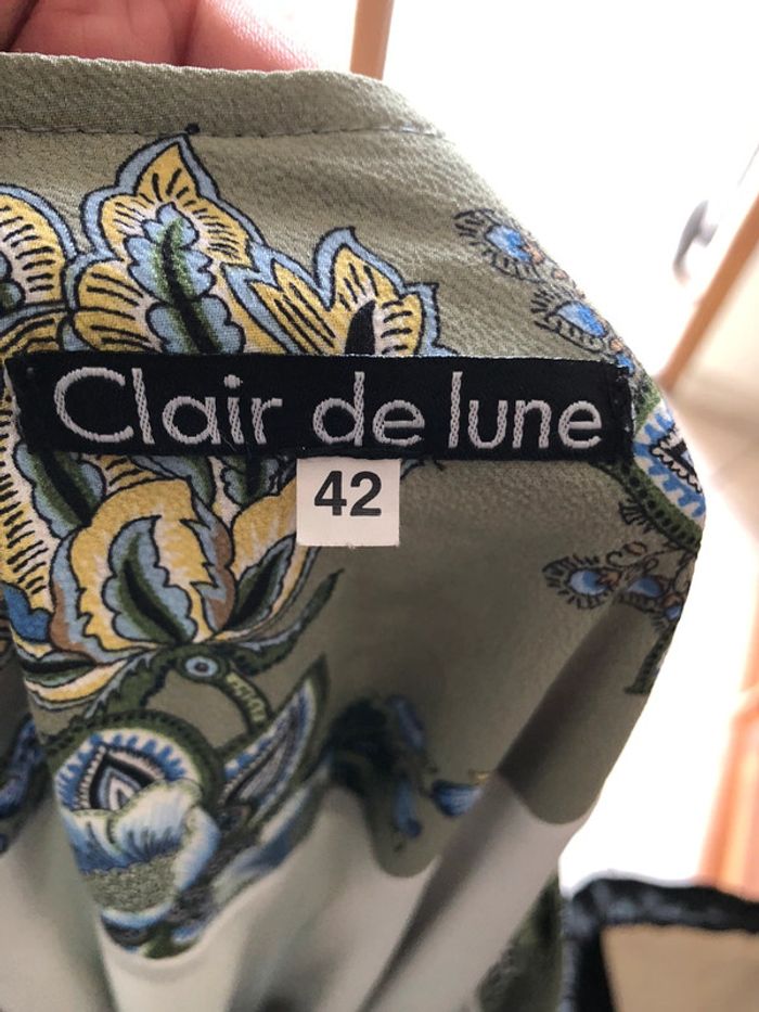 Robe chic taille 42 vert amande bleu impeccable - photo numéro 5