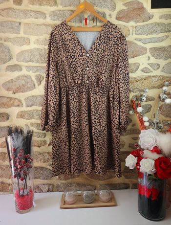 Robe léopard manches bouffantes multicolore Femme taille 54 marque Boohoo 💎