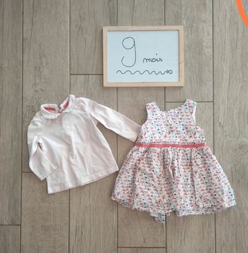 Ensemble robe et sous pull col claudine 9 mois Sergent Major