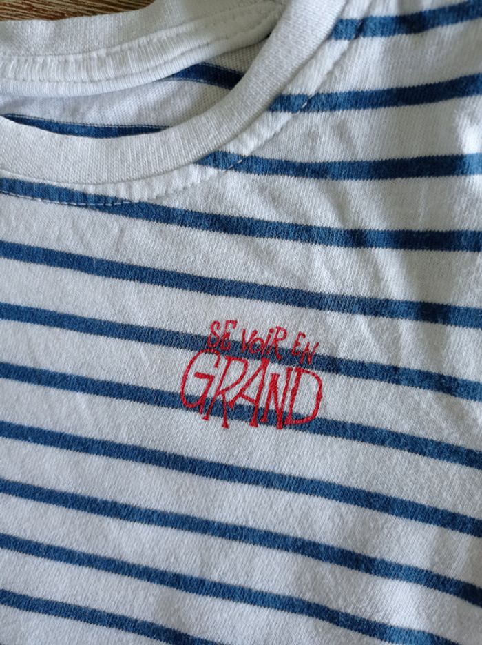 Tee shirt manches longues rayé 6 mois - photo numéro 2