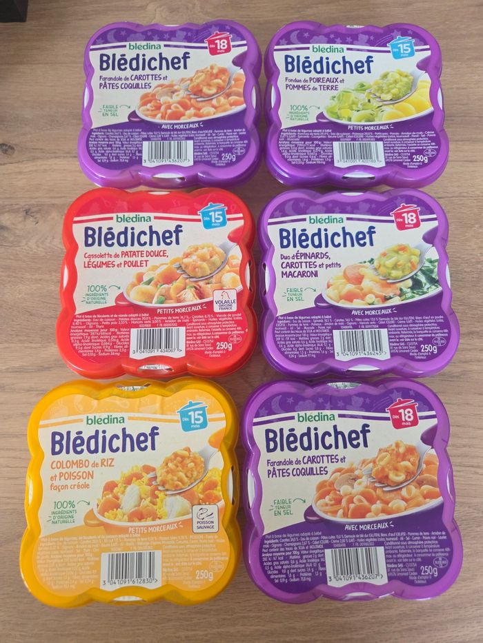 Vends 6 assiettes repas bledichef