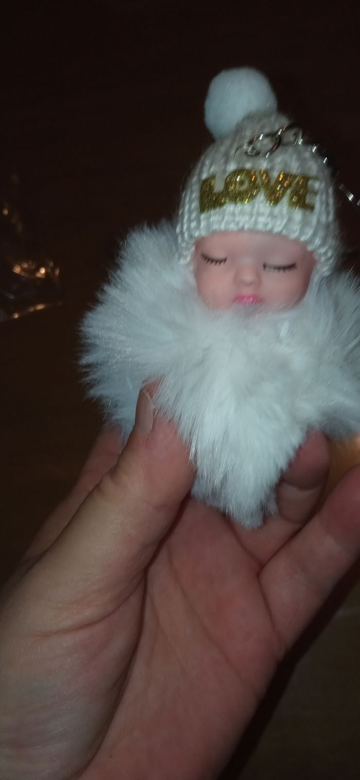 porte clé tête bébé plastique dure fausse fourrure - photo numéro 6