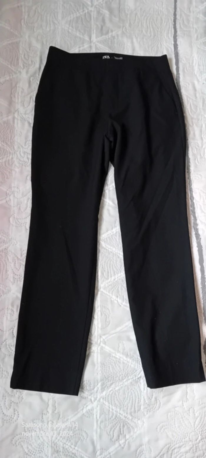 Pantalon léger habillé coupe droite noir femme XS zara - photo numéro 7