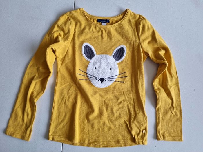 Lot de 2 tee-shirts fille okaïdi 8 ans moutarde et rose claire - photo numéro 2