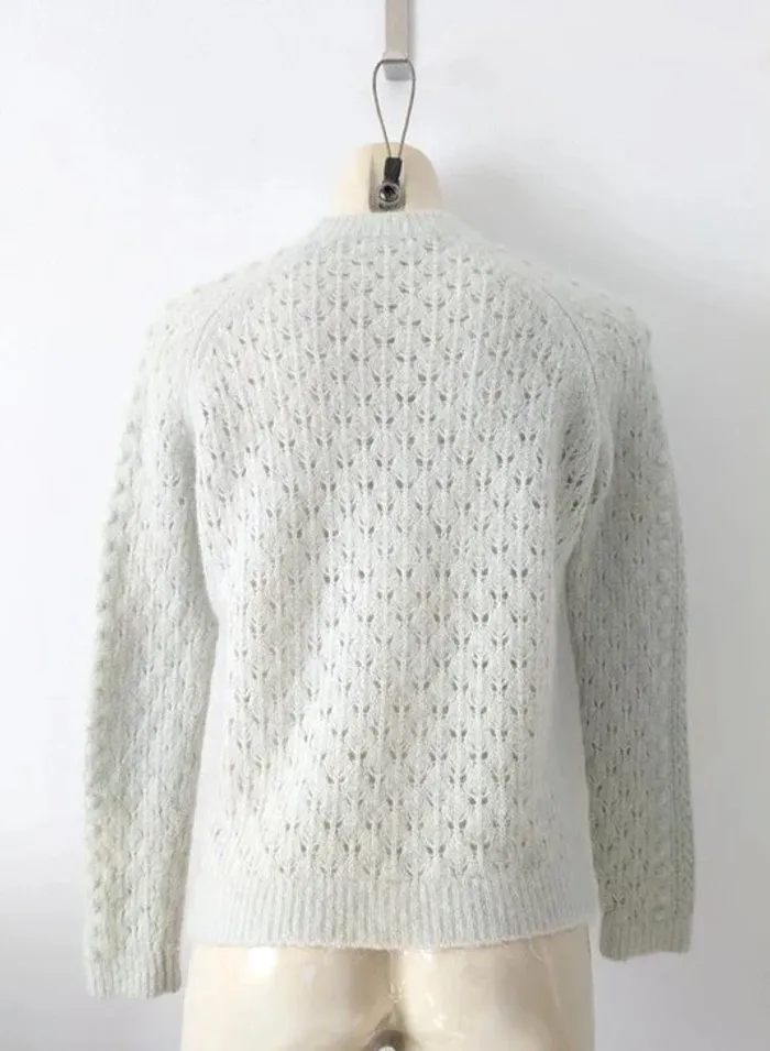 Pull en laine mohair menthe pastel - La Maille Sézane - taille S - photo numéro 2