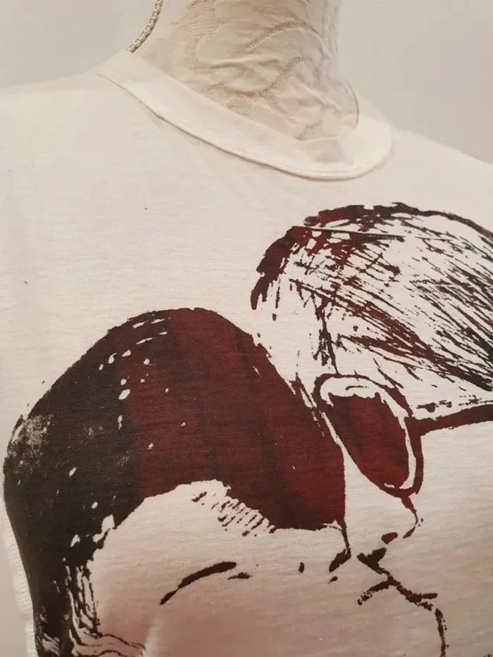 Tee shirt blanc noir taille S 36 John lennon yoko ono - photo numéro 7