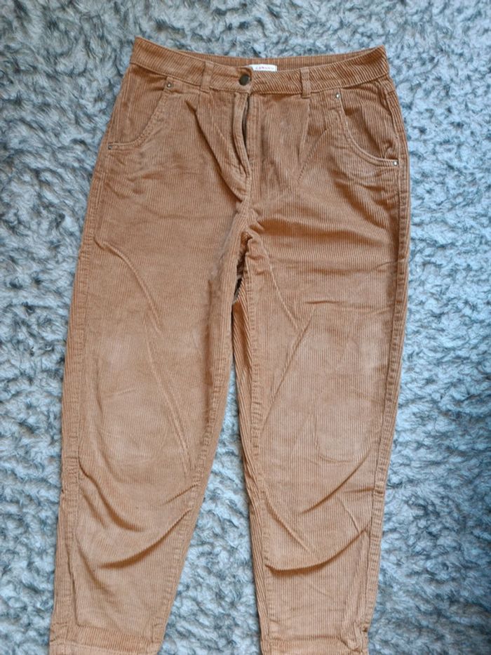 Magnifique pantalon velours camaïeu femme taille 38 - photo numéro 2