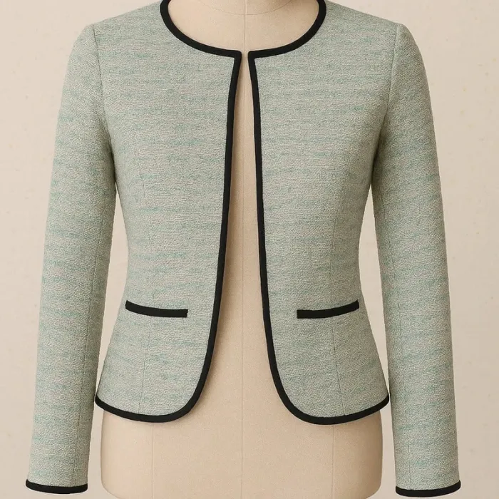 Veste chinée crème vert Vero Moda Taille S - photo numéro 2