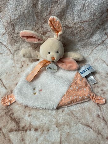 Doudou lapin blanc rose Je brille dans la nuit BN6165 BabyNat’ Baby Nat’